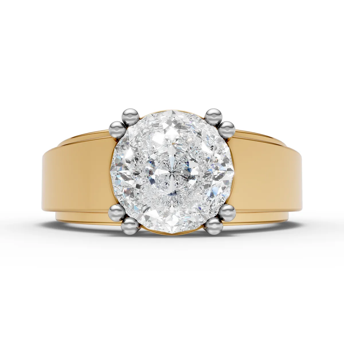 Round Solitaire Statement Ring